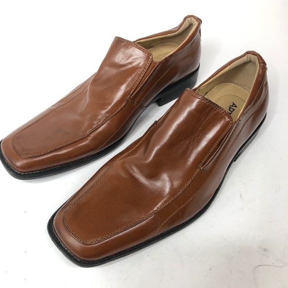 Apt 9 Mens‎ Leather Brown Slip Ons 9.5 - Picture 1 of 10